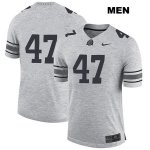 Men's NCAA Ohio State Buckeyes Justin Hilliard #47 College Stitched No Name Authentic Nike Gray Football Jersey LJ20E24AK